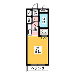 プロビデンス北畑 1Kの間取図画像