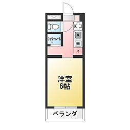 パールハイツ 1Kの間取図画像