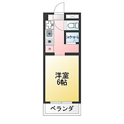 パールハイツ 1Kの間取図画像