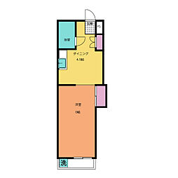 メゾン本陣 1DKの間取図画像