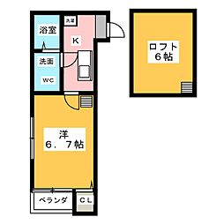 メゾン栄生 1Kの間取図画像