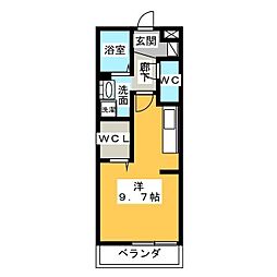 D-room黄金 ワンルームの間取図画像