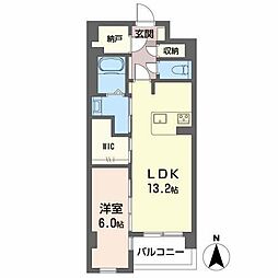 ヴェルデリーフ菊井 1LDKの間取図画像