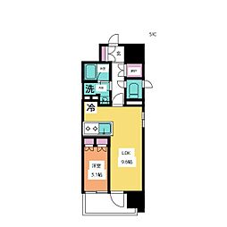 OPUSRESIDENCENAGOYASTATION 1LDKの間取図画像