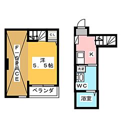 カーサ・フィオーレR 1Kの間取図画像