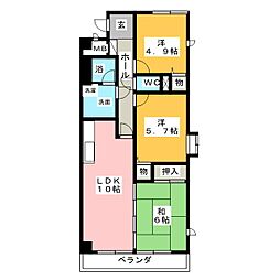 クレインヒルズ則武 3LDKの間取図画像