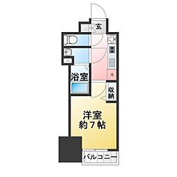ディアレイシャス名古屋太閤通3 1Kの間取図画像