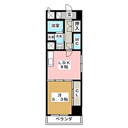 グレイス2000 1LDKの間取図画像