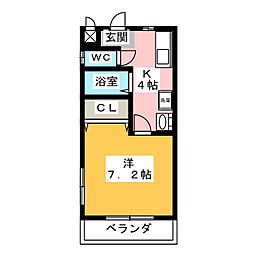 ヴィブレルーチェ 1Kの間取図画像