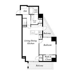 Le carre 則武(ルカレ則武) 1LDKの間取図画像
