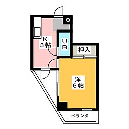 四季の里二番館 1Kの間取図画像