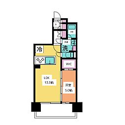 OPUSRESIDENCENAGOYASTATION 1LDKの間取図画像