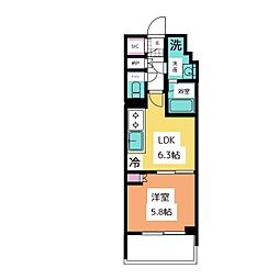 OPUSRESIDENCENAGOYASTATION 1LDKの間取図画像
