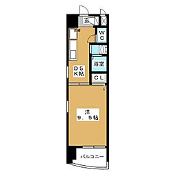 セントラルハイツ柳橋 1DKの間取図画像