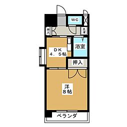 サザン名駅イースト 1DKの間取図画像