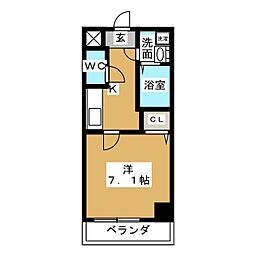 Z・R名駅 1Kの間取図画像