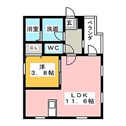 プレシャス 1LDKの間取図画像