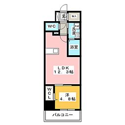 グランアビタシオンノリタケ 1LDKの間取図画像