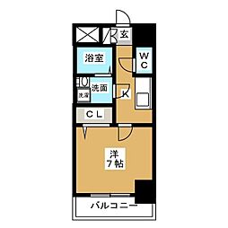 エスリード名古屋STATIONWEST 1Kの間取図画像