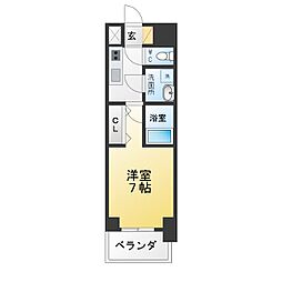 S-RESIDENCE名駅North2 1Kの間取図画像