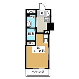 パークアクシス名駅南 ワンルームの間取図画像