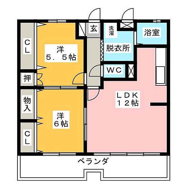 ルーチェ ｜愛知県名古屋市中川区長須賀３丁目(賃貸マンション2LDK・1階・57.27㎡)の写真 その2