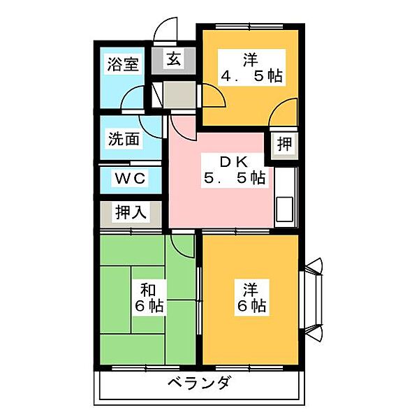 エレガンスＩＣＨＩＹＡＮＡＧＩ ｜愛知県名古屋市中川区春田４丁目(賃貸マンション3DK・3階・48.60㎡)の写真 その2