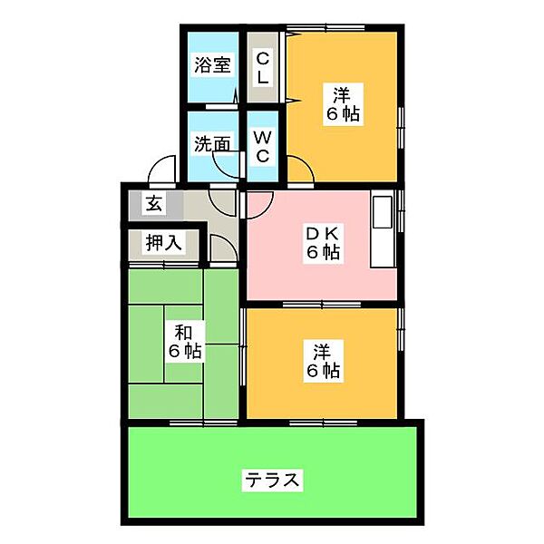 ハピネスＫII ｜愛知県名古屋市中川区西伏屋３丁目(賃貸アパート3DK・1階・53.48㎡)の写真 その2