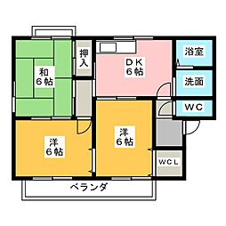 トゥインクルみどり　Ａ棟 1階3DKの間取り