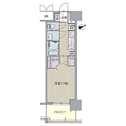パルティール八田 1Kの間取図画像