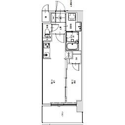 S-RESIDENCE烏森aureate(オリート) 1LDKの間取図画像