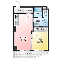 アルファ八田 1LDKの間取図画像