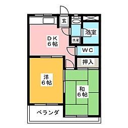 シティコーポ春田 2DKの間取図画像