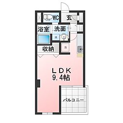 スワローハイム岩塚 ワンルームの間取図画像
