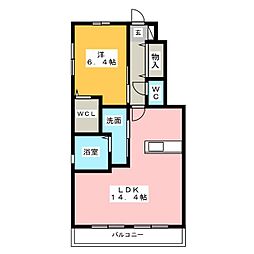 ブライトリーフ 1LDKの間取図画像