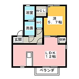アーク・リヴェールA棟 1LDKの間取図画像