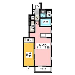 ラプランタン 1LDKの間取図画像