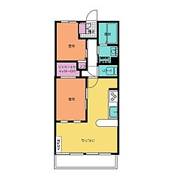 尾先ハイツ 3LDKの間取図画像