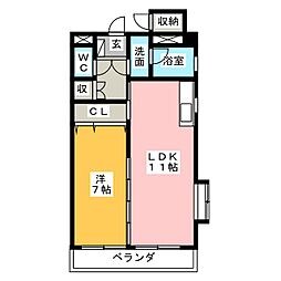 アピエ黄金 1LDKの間取図画像