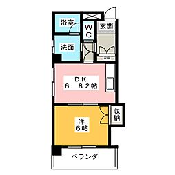 グレース八田 1DKの間取図画像