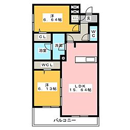 ガーデンテラス 2LDKの間取図画像