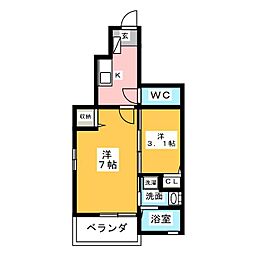 ソル・アランテ 1SKの間取図画像