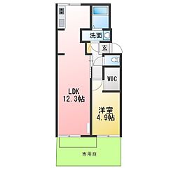 パーク栄 1LDKの間取図画像