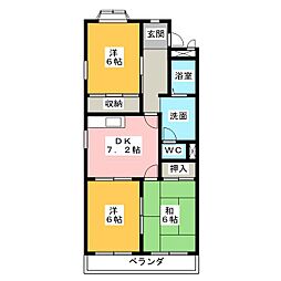 エスポワール清水2 3DKの間取図画像