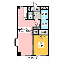 クオリティハイム3番館 1LDKの間取図画像