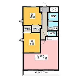 ヴィブレ 2LDKの間取図画像