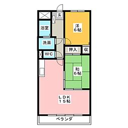 メモリータイム 2LDKの間取図画像