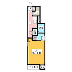 ブリーズ 1Kの間取図画像