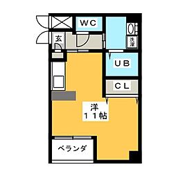 スワローハイム岩塚 ワンルームの間取図画像