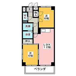 パークヒル横前 2LDKの間取図画像